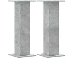 vidaXL - Speakerstandaards - 2 - st - 30x30x80 - cm - bewerkt - hout - betongrijs