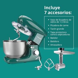 Keukenmachine met 7 accessoires voor veelzijdig koken - Groen - 6 Liter — thumbnail 4