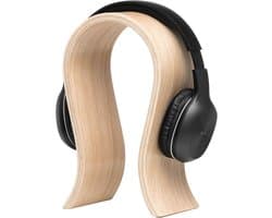 Houten hoofdtelefoonhouder voor bureau | Minimalistisch design in eikenhout