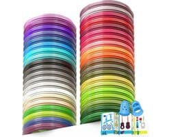 40 kleuren premium PLA filament voor 3D pennen - inclusief 2 vingerdoppen en gids