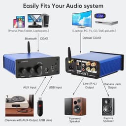 Hifi Versterker 200W met Bluetooth en Diverse Ingangen voor Optimaal Geluid — thumbnail 3
