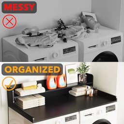 Wasdroger aanrecht met 2-laags plank - Houten topper voor organisatie en opslag — thumbnail 4