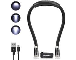 Boeklicht Neklamp LED-leeslamp met Oogbeschermingsmodus Oplaadbaar Flexibele Armen voor Lezen, Breien, Kamperen
