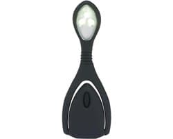 Zwarte LED leeslamp met dimmer voor boekenliefhebbers