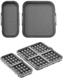 4 stuks Air Fryer Accessories - geschikt voor Philips Airfryer Dual Basket 3000 Series NA350 - Includes Waffle Mold Accessories en Bakplaat - grijs — thumbnail 2