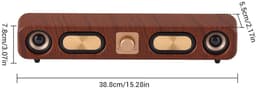 Retro draadloze soundbar met twee 2-inch subwoofers, Bluetooth-luidspreker Geschikt voor op het bureau — thumbnail 5