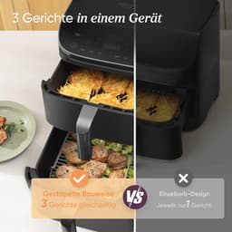 Turbo Tower Heteluchtfriteuse met 2 Kamers - 10,8 Liter Double Stack Airfryer voor Efficiënt Koken — thumbnail 5