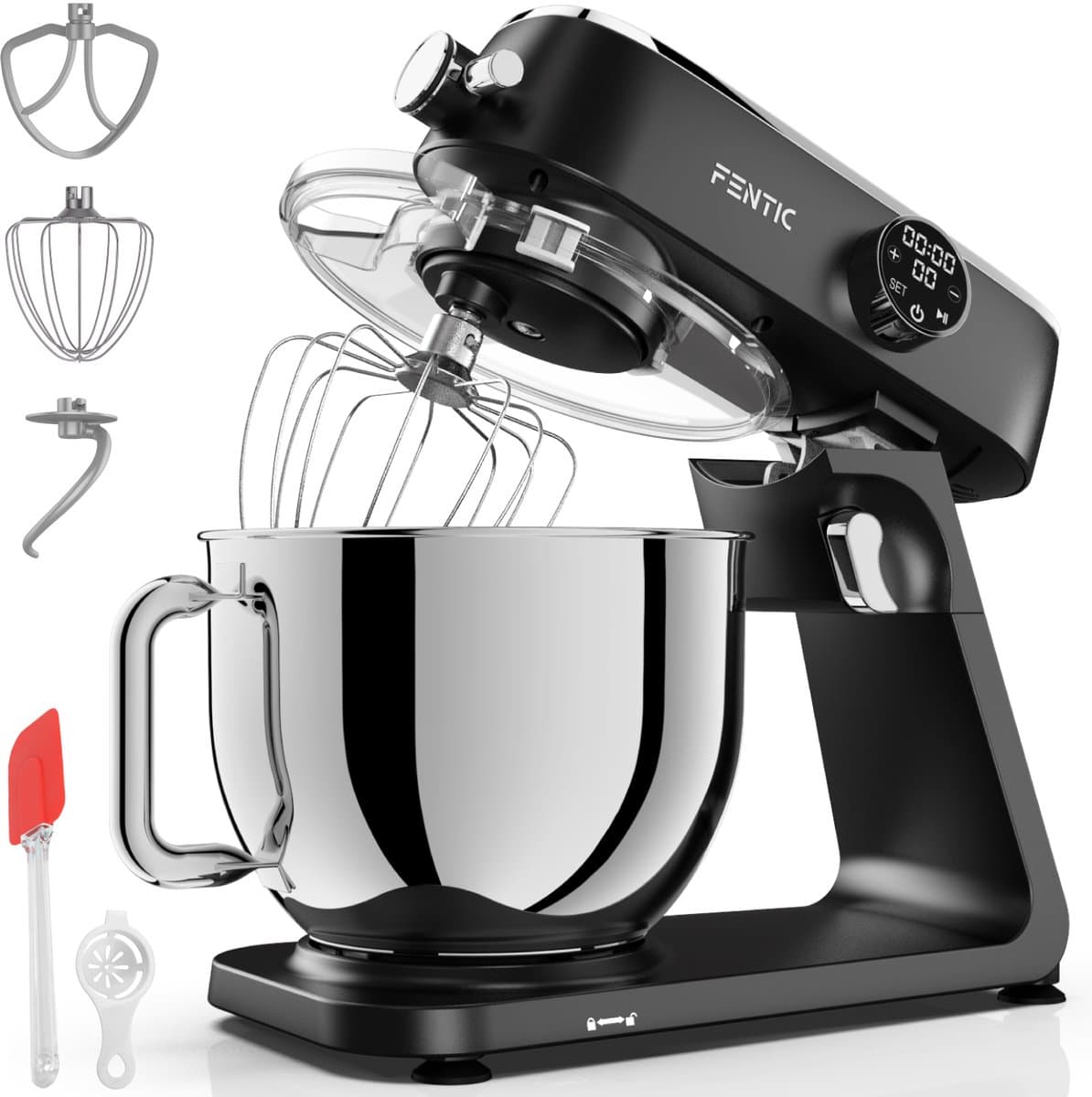 Fentic Keukenmachine 1800W, Keukenrobot met 7l RVS Mengkom, Incl. Menghaak, Garde, Deeghaak en Extra Accessoires, Keukenmixer Met Timer en 10 Snelheden — afbeelding 1