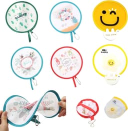 Opvouwbare Ronde Ventilator - 6 Stuks Handventilator voor Zomer en Festivals — thumbnail 5