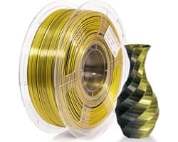 PLA Zijde Filament 1.75mm Dubbelkleurig 1kg 3D Printer Materiaal +/-0.02mm Nauwkeurigheid Goud Zwart