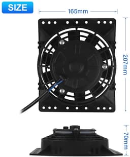 Universele Auto Koelventilator 10 Inch 12V 80W – Elektrische Ventilator voor Auto en Vrachtwagen — thumbnail 4