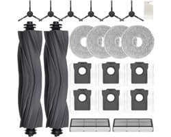 Accessoireset - geschikt voor Dreame L10s Ultra Gen 2/L10s Pro Ultra Heat/X30 Ultra/Mova E30 Ultra - JKOISL 2 x rolborstel - 6 x stofzak - 4 x dweildoek - 6 x zijborstels - 2 x filters