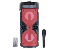 Draagbare Bluetooth Speaker met Karaoke Modus, FM Radio en LED Verlichting