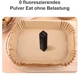Papier voor heteluchtfriteuse - 100 vellen, geschikt voor 5-8 liter airfryers — thumbnail 3
