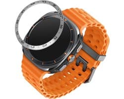 kwmobile Beschermende Ring geschikt voor Samsung Galaxy Watch Ultra 47mm Fitness Tracker - Bezel Ring voor smartwatch - Beschermring voor smartwatch in zilver / zwart.