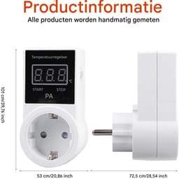 GELLDG Temperatuurregelaar - met schakelaar - 250V temperatuurregelaar - met sensor - waterdichte thermostaat/verwarming - slimme thermostaatfitting - Thermostaat - geschikt voor kassen, glazen containers, aquaria en kiemverwarmers — thumbnail 2