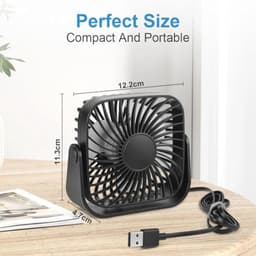 Mini USB Tafelventilator 10 cm - Stil, 360° Rotatie, 3 Snelheden voor Thuis en Kantoor — thumbnail 3