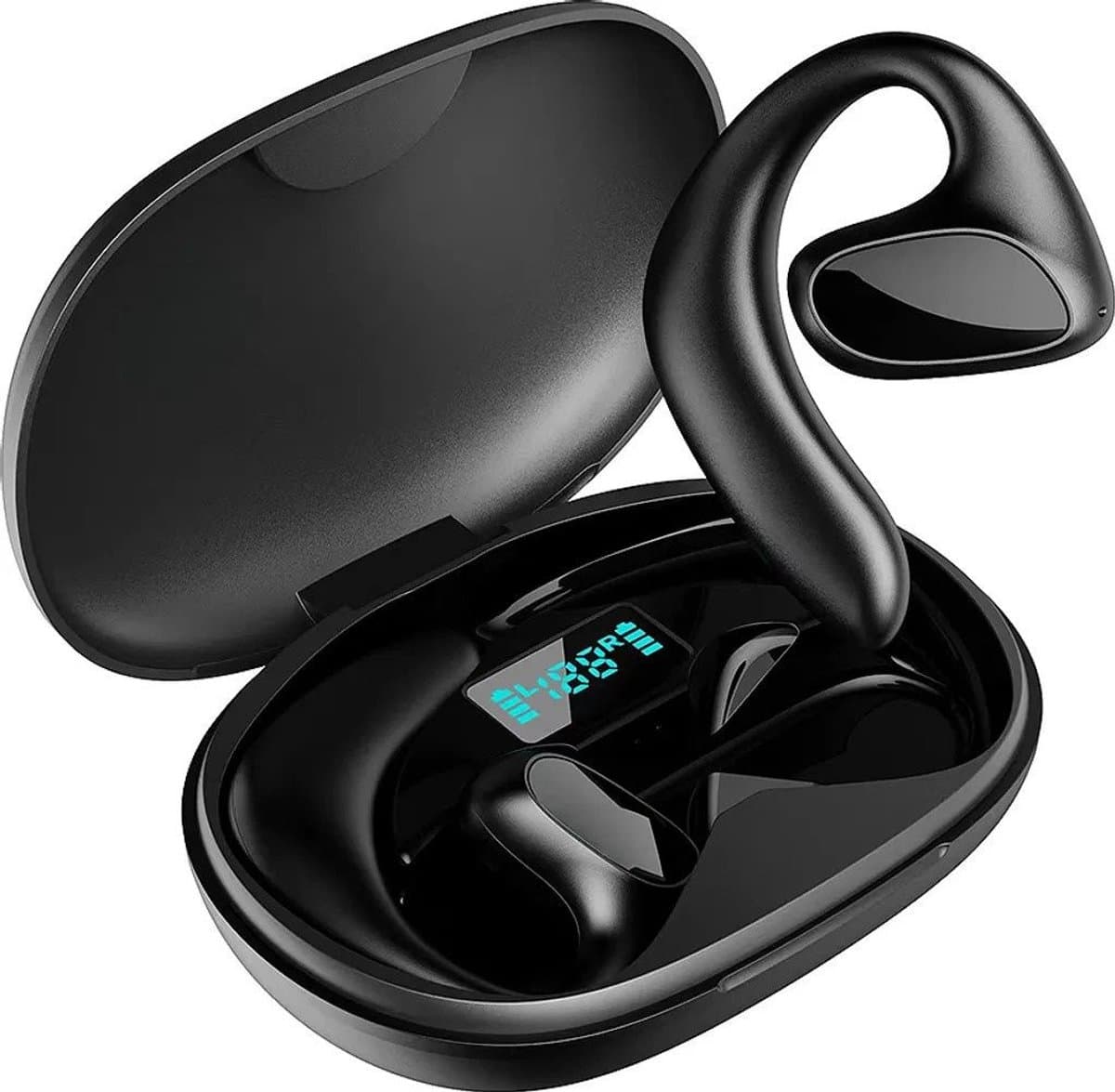 M8 vertaaloortjes, draadloze Bluetooth-vertaler, ondersteunt 144 talen | Directe vertaling | Slimme taalvertaler, zwart — afbeelding 1