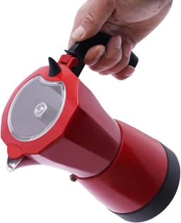 Elektrische Koffiezetter - Espressomachine Moka - Snel Koffie Maken - Voor 6 Kopjes - 300 ml Capaciteit - Rood — thumbnail 1