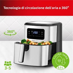 Grote Digitale Airfryer 6.5L met 8 Programma's en RVS Afwerking — thumbnail 4
