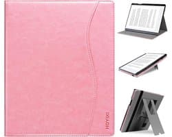 Beschermhoes voor 10.3 inch E-Reader Tablet met Opvouwbare Standaard en Pennenhouder - Roze
