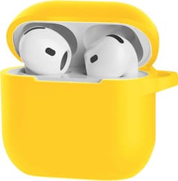 Jumada's Case Geschikt voor AirPods 4 Hoesje Hoes Siliconen Met Clip Cover - Hoesje Geschikt voor Apple AirPods 4 Hoes Siliconen - Geel — thumbnail 1