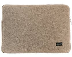 Bombata Teddy Laptop Sleeve - Laptop Hoes geschikt voor 15 / 15.6 / 16 inch Laptops - Taupe Bruin