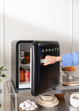CREATE - Koelkast in retrostijl - Zwart - Handvat Gebroken wit - FRIDGE RETRO 48L — thumbnail 4