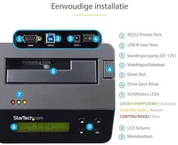Standalone HDD/SSD Eraser met USB 3.0 - 9 Veiliginspanningsmodi en LCD-display — thumbnail 4