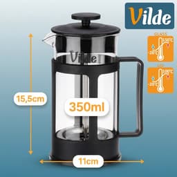 Cafetiere Glas 350 ml - French Press Koffiezetapparaat - Koffiemaker - Koffie - Koffiepot - Theepot — thumbnail 2