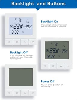Slimme Wifi-thermostaat voor elektrische verwarming met programmeerbare LCD touchscreen en spraakbesturing - compatibel met Alexa en Google — thumbnail 4