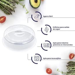 BPA-vrije magnetronklokken voor keuken - 24 cm magnetron deksels (2 stuks) — thumbnail 2