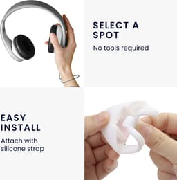 kwmobile 2x kattenoortjes voor koptelefoon - Kattenoren geschikt voor Overear Headphone van 2,5-3,8 cm breed - Van silicone - In wit / roze — thumbnail 5