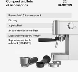 SteelPresso portafiltermachine | compact | 20 bar | steamer | warmhoudplaatje — thumbnail 4