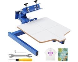 VEVOR Zeefdrukpers T-shirt Zeefdrukmachine 1 Kleur + 1 Station, T-shirtpers, Hittepers Hittepers Doe-het-zelfapparatuur Printer, Textieldrukkleding, Kussenslopen, Bagage enz.