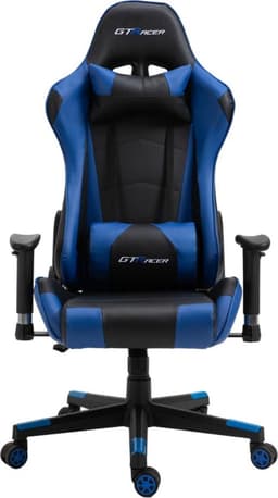 GTRacer Pro - Game Stoel - Gaming Stoel - Ergonomische Bureaustoel - Gamestoel - Verstelbaar - Gaming Chair - Zwart / Blauw — thumbnail 4