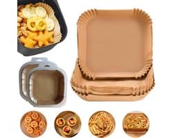 Bakplaten voor de Airfryer - airfryer - airfryer accessoires - Wegwerpbare vetvrije bakplaten - Antiaanbak bakplaten - 50 vellen