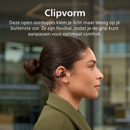 PHILIPS TAQ2000BK/00 Draadloze open-ear oortjes - Oorhaakjes - Open-ear pasvorm - 28 uur afspeeltijd - Bluetooth multipoint - IPX4 - App control - Bediening op de oorhaakjes - Zwart — thumbnail 6