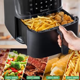 Sommertal heteluchtfriteuse HF760-7,6L XXL Airfryer - touchscreen, 8 programma's, 2000 watt - energiezuinig en gezond - grote friteuse - Air Fryer — thumbnail 5
