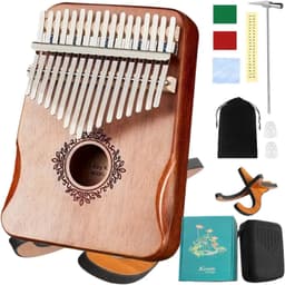 Kalimba 17 Tonen - met Standaard, Hoes & Accessoires - Duimpiano — thumbnail 1
