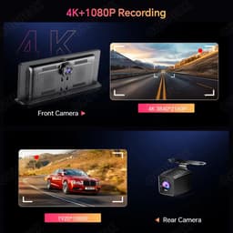 Dashcam voor Auto - Dashcams - Super compact - FullHD video - Wifi - Parkeermodus - 16:9 - 11.3 inch Scherm - Dubbele Lens Met GPS-kit - Zwart — thumbnail 2