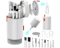 PolkaHome® 20in1 Schoonmaakset – Geschikt voor Smartphones, Oortjes & Laptops – Schoonmaak Set voor Computer / Laptop / Tablet / Telefoon / AirPods & Earbuds / Auto – AirPods Cleaner – Vuilreiniger – Stofreiniger – Schoonmaakkit