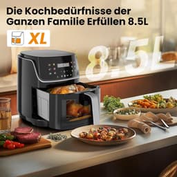RFWR® XL Heteluchtfriteuse met 8,5 Liter Capaciteit en LED-Touchscreen | 12 Functies en Kijkvenster — thumbnail 7
