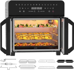 RFWR® 23 Liter Heteluchtfriteuse met Dubbele Zone en Franse Deur - XXL Airfryer met 15 Programma's en 12 Accessoires — thumbnail 2