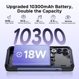 DOOGEE Blade 20 - Robuuste Smartphone - Outdoor Smartphone - 20GB RAM + 128GB - 10300mAh/18W - 6,56 inch 90Hz - 4G Dual SIM- Android 15 - IP68 - NFC- GPS - Face ID - Paars — thumbnail 2