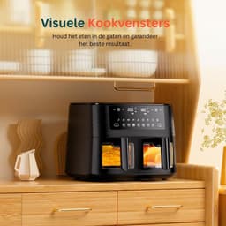 DailySupplies® Dubbele Airfryer XXXL - Duo Heteluchtfriteuse - Geschikt voor Accessoires - Zwart — thumbnail 6