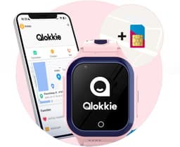 Qlokkie Kiddo GO - GPS horloge kind - Smartwatch kinderen - GPS tracker kind met nauwkeurige locatiebepaling - GPS horloge kind met simkaart - Stel veilige zones in - SOS functie - Whatsapp - Roze — thumbnail 1