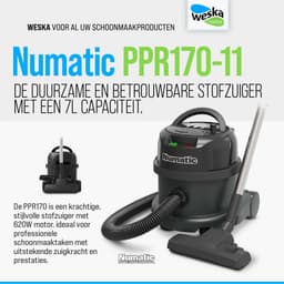 Numatic Stofzuiger | PPR170-11 | zwart met kit AS0 | Gratis 10 stofzakken | Gratis parketzuigmond — thumbnail 1