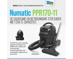 Numatic Stofzuiger | PPR170-11 | zwart met kit AS0 | Gratis 10 stofzakken | Gratis parketzuigmond