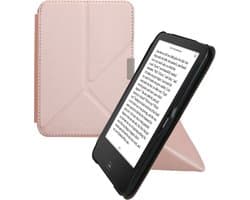 kwmobile e-reader hoesje geschikt voor Tolino Vision 1 / 2 / 3 / 4 HD hoes - Ereader flip case met standaard - E reader cover van kunstleer - In roségoud
